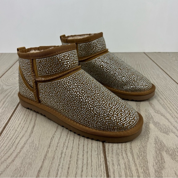 I.N.C. International Concepts Ariee Mini Cold Weather Booties 8M Tan Bling $60 - Picture 1 of 8